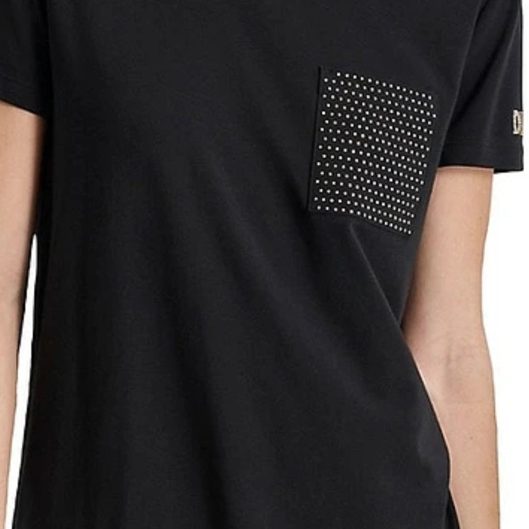 DKNY – Effortless Edge: Studded-Pocket Short-Sleeve Tee