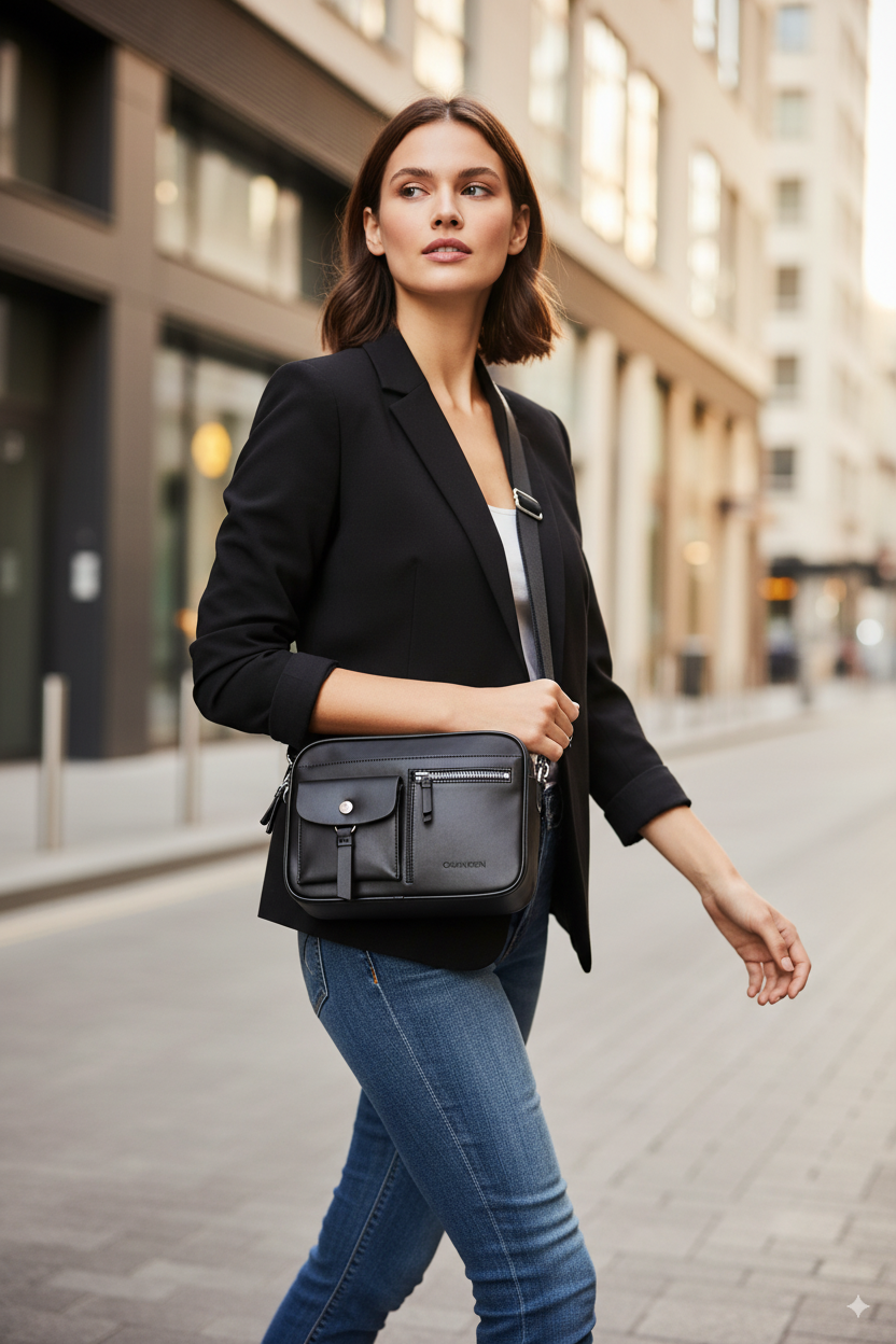 Calvin Klein Rossa Crossbody – Timeless Style in Black