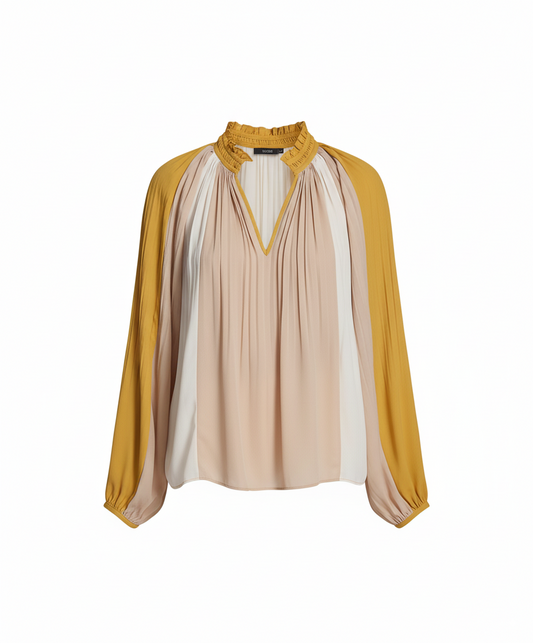 BCBG Women’s Pleated Long Sleeve Top – Refined Elegance, Effortless Fit