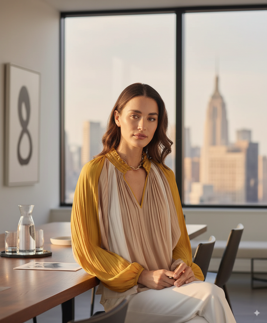 BCBG Women’s Pleated Long Sleeve Top – Refined Elegance, Effortless Fit