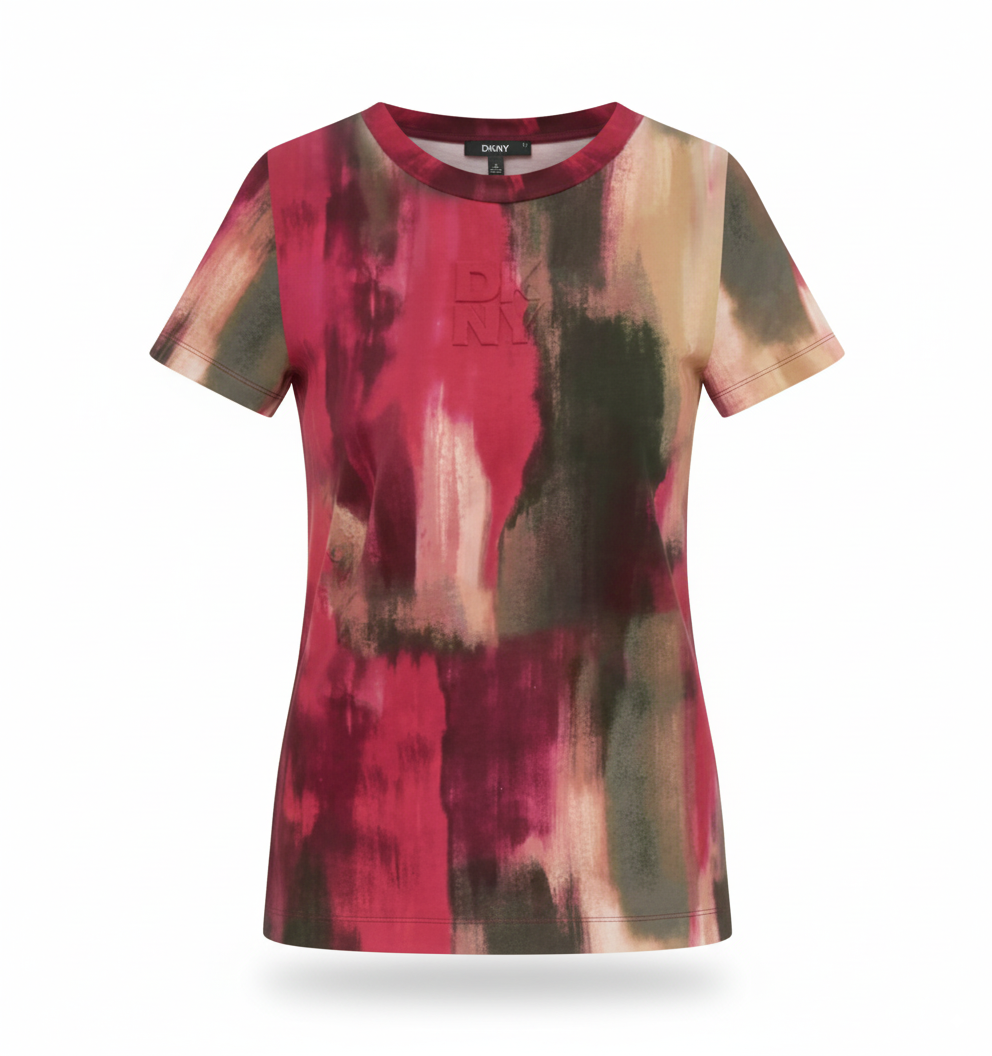 DKNY Abstract-Print Logo Tee – Effortless Style, Everyday Comfort
