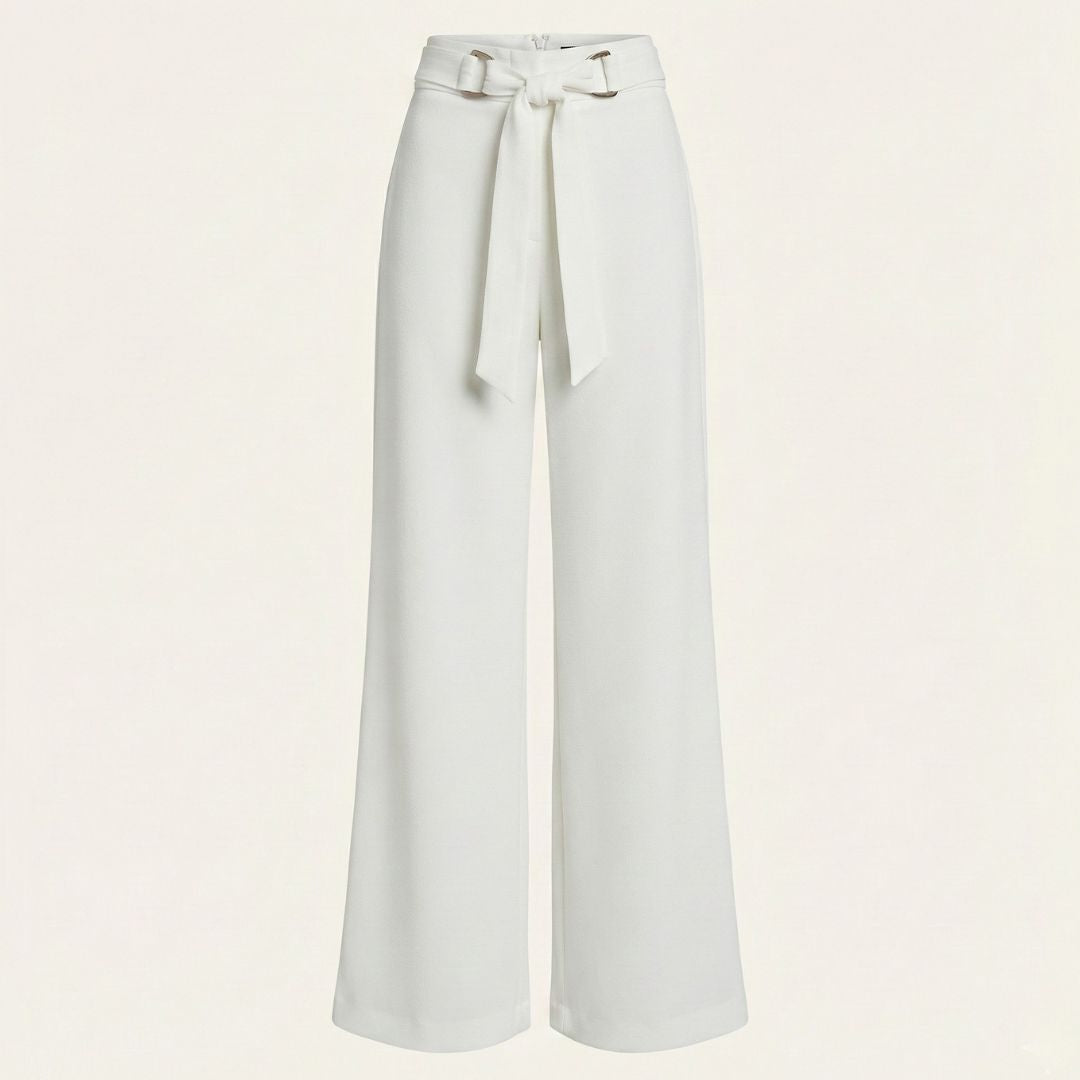 BCBG Women’s High-Waist Wide-Leg Pants – Elegant Tie-Front, Modern Silhouette