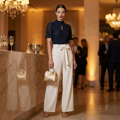 BCBG Lace Ruffle Top – Feminine Elegance with a Modern Touch