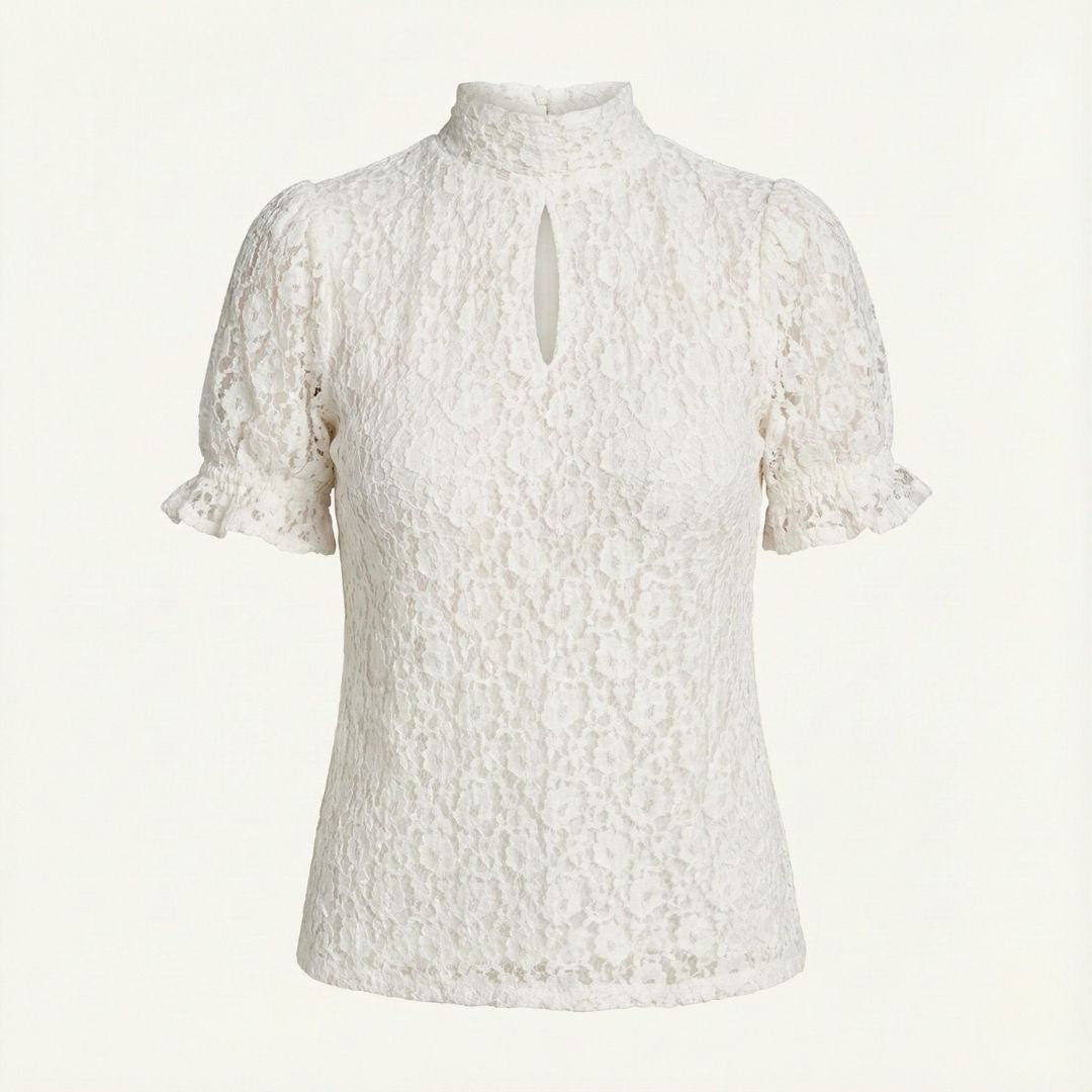 BCBG Lace Ruffle Top – Feminine Elegance with a Modern Touch
