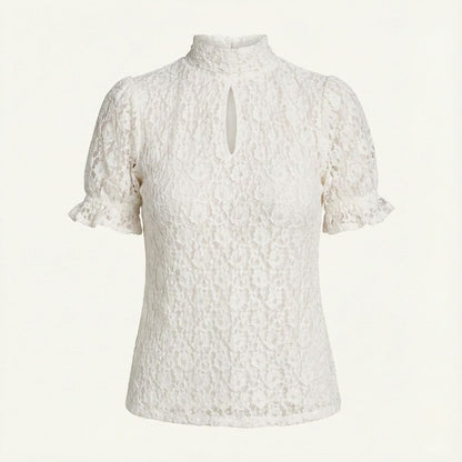 BCBG Lace Ruffle Top – Feminine Elegance with a Modern Touch
