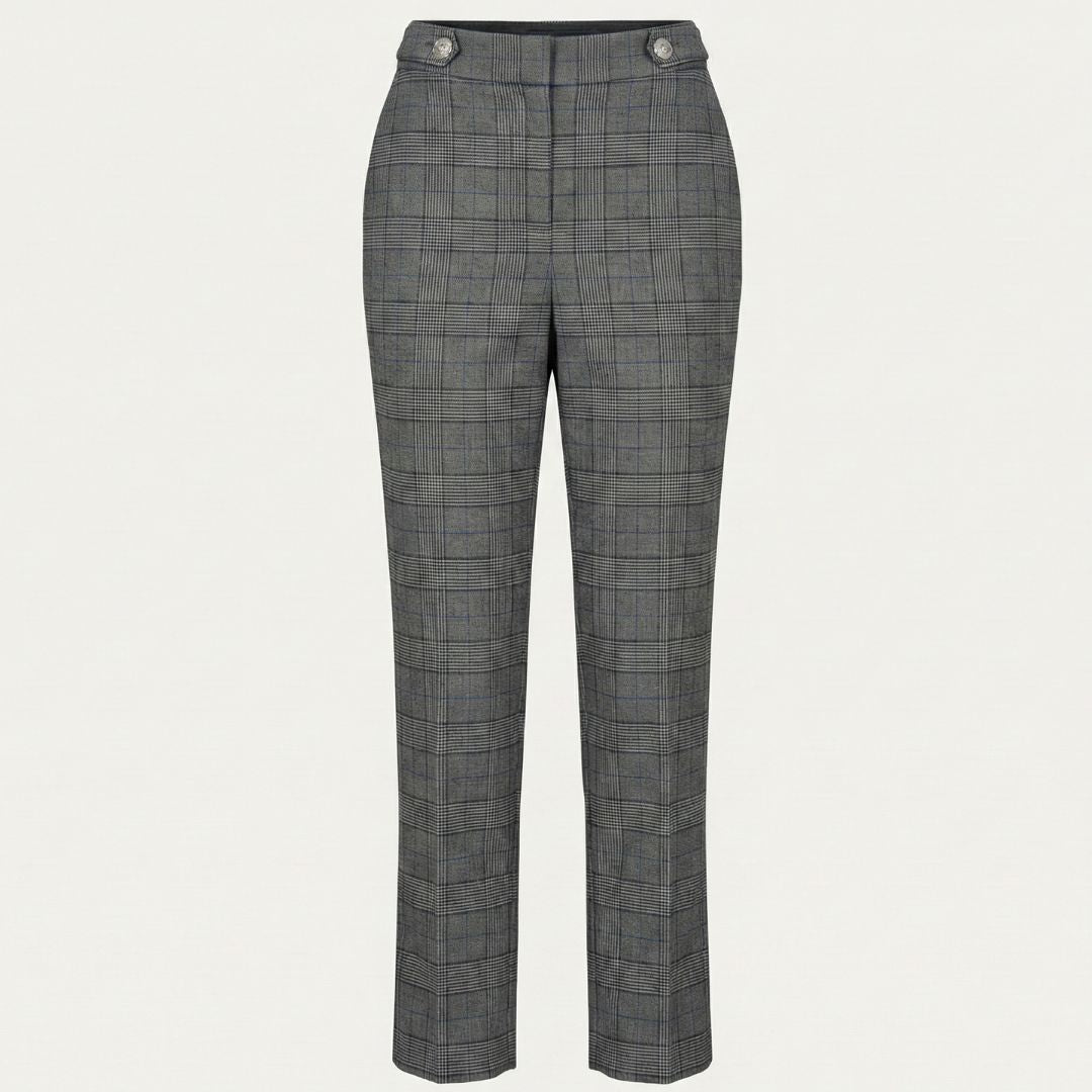BCBG Plaid High-Rise Straight Pants – Tailored Confidence with Modern Polish