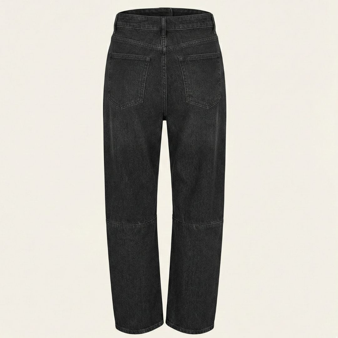BCBG Women’s Barrel-Leg Mid Rise Jeans – Sculpted Fit with Modern Structure