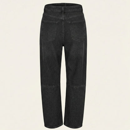 BCBG Women’s Barrel-Leg Mid Rise Jeans – Sculpted Fit with Modern Structure