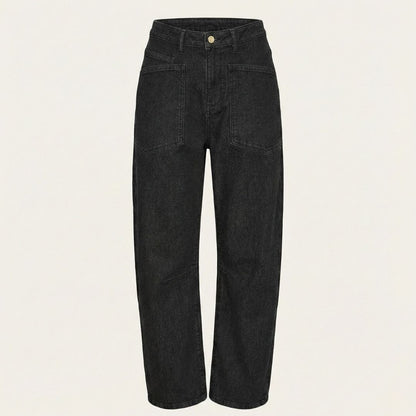 BCBG Women’s Barrel-Leg Mid Rise Jeans – Sculpted Fit with Modern Structure