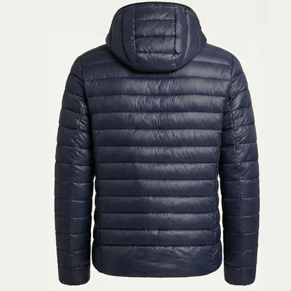 Calvin Klein Men's Quilted Packable Jacket Water-Resistant Nylon Hooded Brown