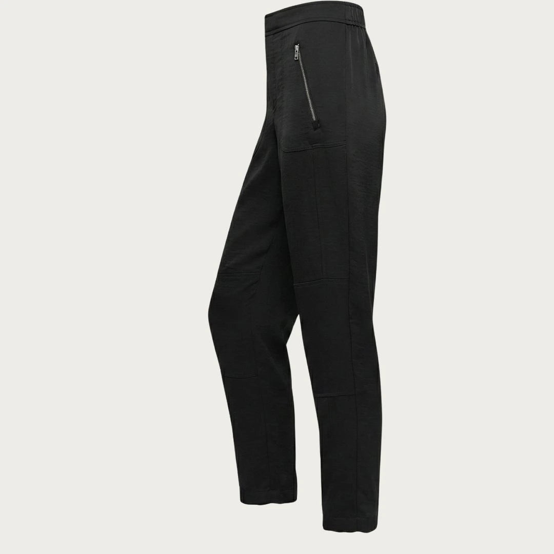 DKNY Women's Elastic Waist-Back Zippered Trousers - Tailored Soft Polyester Pants