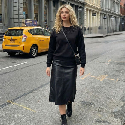 DKNY Mix Media Bubble Sweatshirt – Modern Texture Meets Everyday Comfort