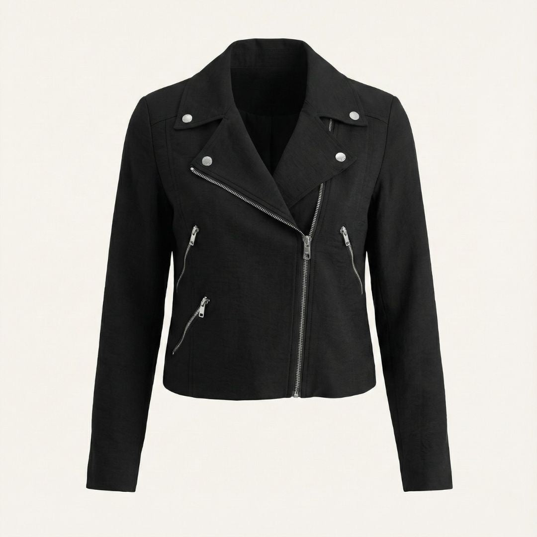 DKNY Zipper Detailed Crinkle Jacket for Women – Modern Texture, Effortless Edge