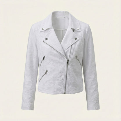 DKNY Zipper Detailed Crinkle Jacket for Women – Modern Texture, Effortless Edge