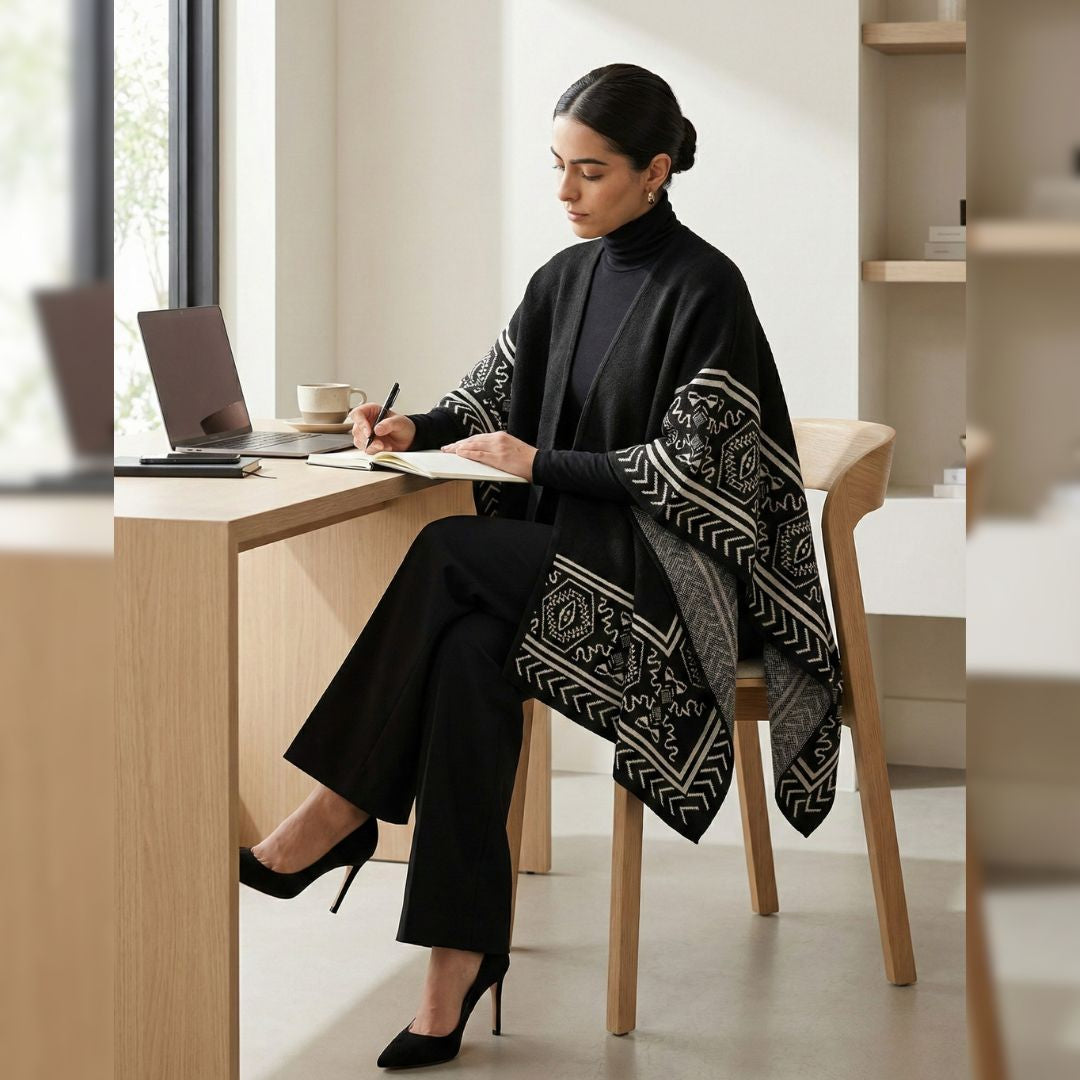 Zama: Architectural Knit Ruana