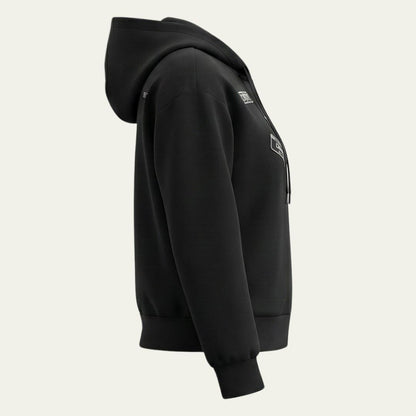 DKNY Women's Zip-Up Hoodie Jacket Stretch Performance Fabric Black