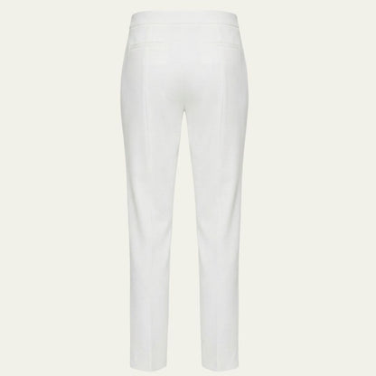 DKNY Women's Foundation Slim Pants Mid-Rise Side Slits Ankle Length White