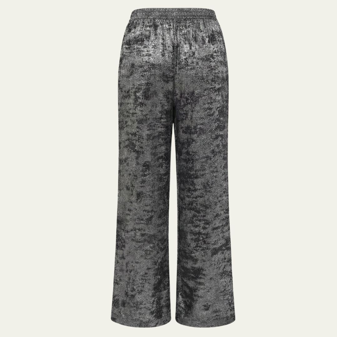 DKNY Women's Textured Pull-On Pants High Rise Wide Leg